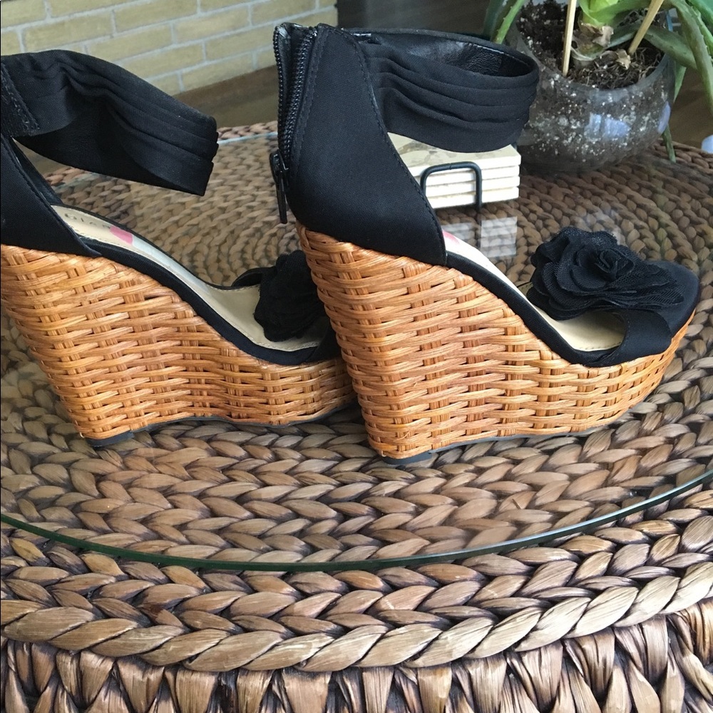 Black Wedge Sandal